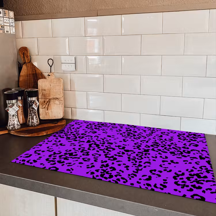 Panterprint - Paars - Patroon Inductie beschermer vinyl 3mm klein 276 -sfeer3