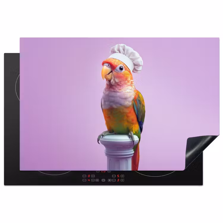 Papegaai - Koksmuts - Pilaar - Vogel Inductie beschermer vinyl 3mm klein -3d
