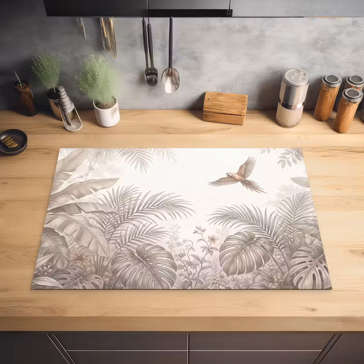 Papagaai - Jungle - Tropisch Inductie beschermer vinyl 3mm klein -sfeer5