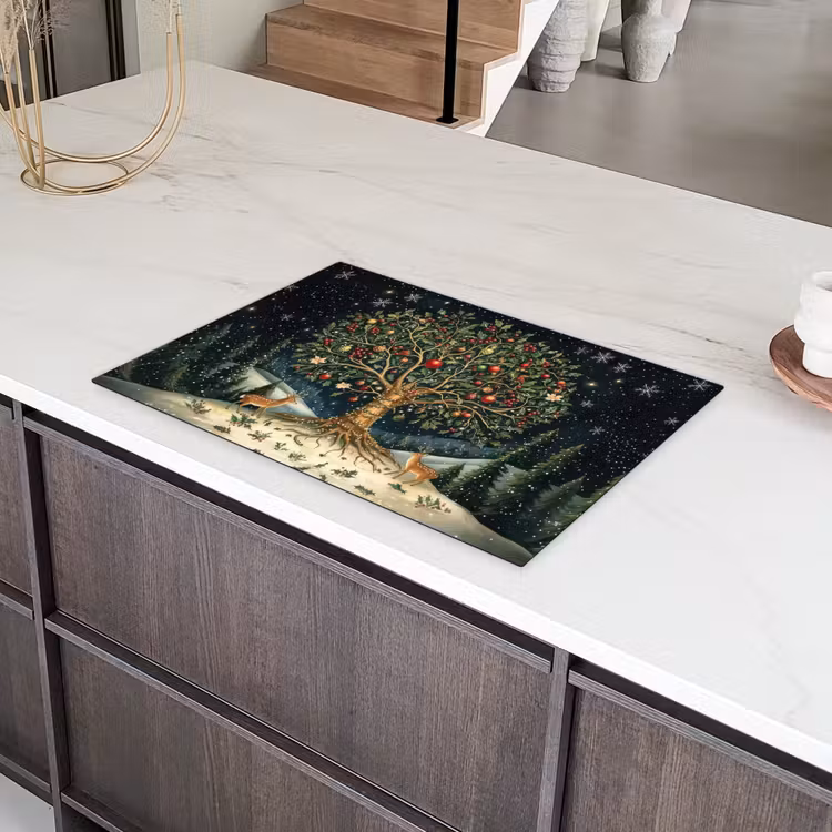 Feestboom - Winterhemel - Kleurrijk Inductie beschermer vinyl 3mm klein -sfeer8