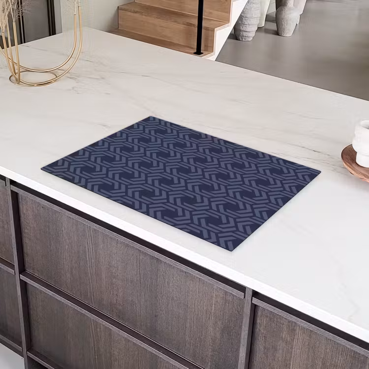 Patroon - Blauw - Geometrisch Inductie beschermer vinyl 3mm klein 276 -sfeer8