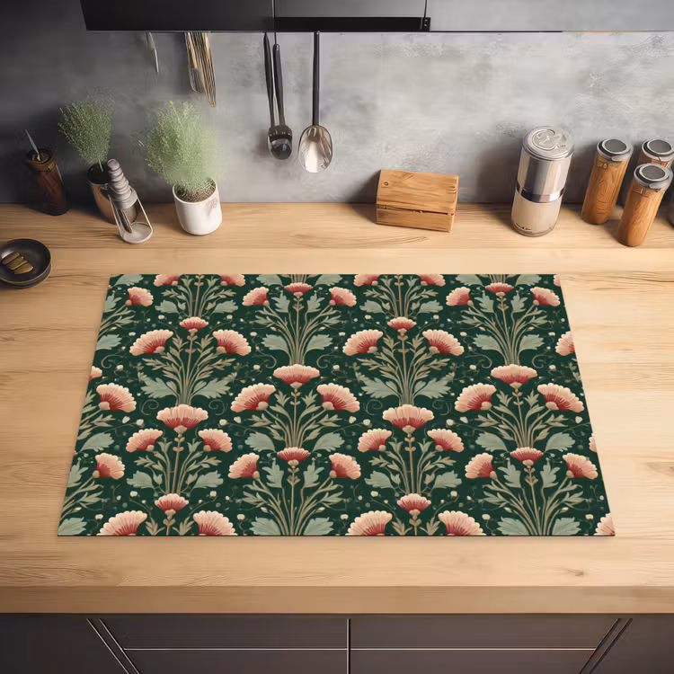 Patroon - Botanisch - Kleurrijk Inductie beschermer vinyl 3mm klein 276 -sfeer5