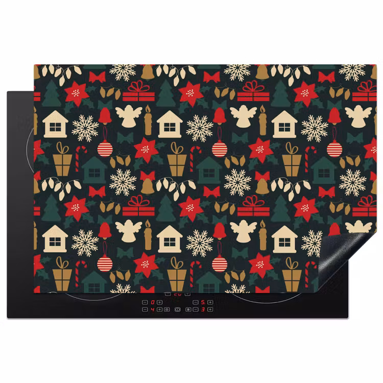 Patroon - Kerst - Symbolen Inductie beschermer vinyl 3mm klein 276 -3d