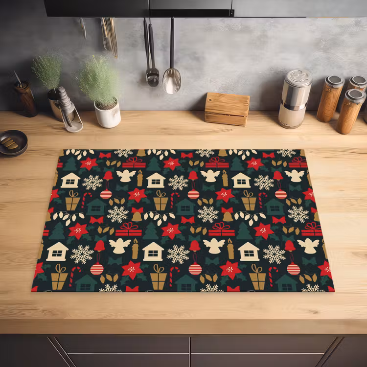 Patroon - Kerst - Symbolen Inductie beschermer vinyl 3mm klein 276 -sfeer5