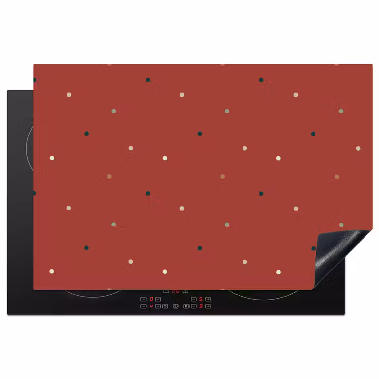 Patroon - Stippen - Rood Inductie beschermer vinyl 3mm klein 276 -3d