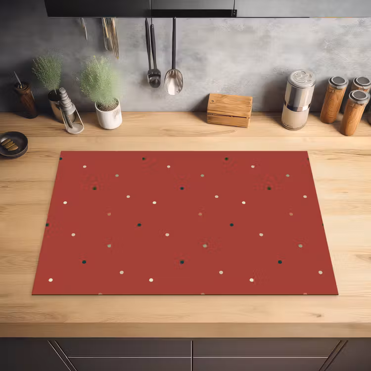 Patroon - Stippen - Rood Inductie beschermer vinyl 3mm klein 276 -sfeer5