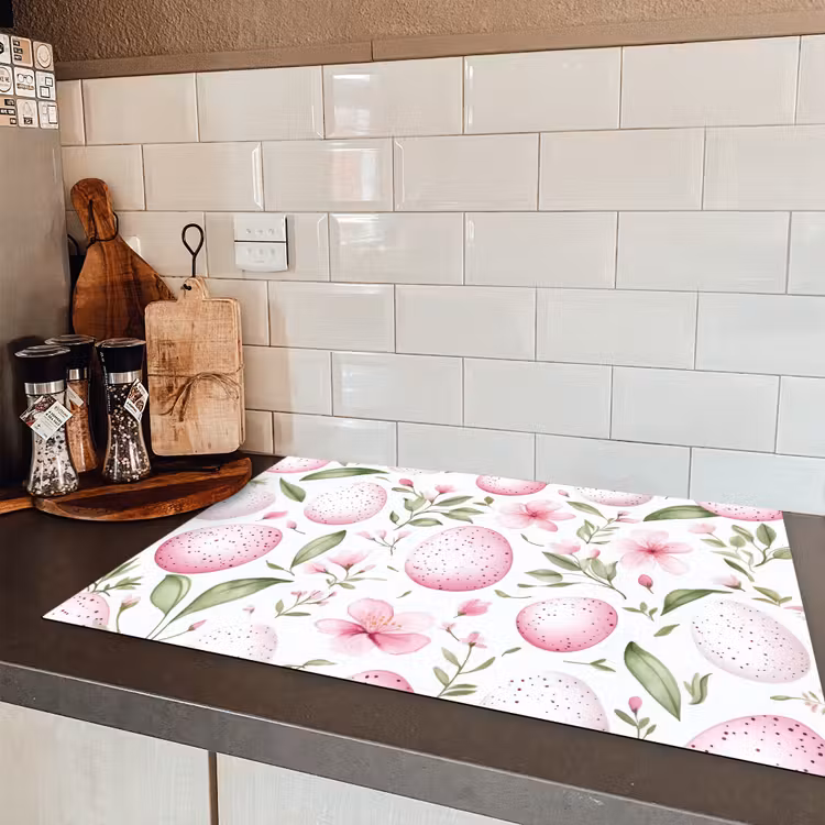 Patroon - Eieren - Roze - Pasen Inductie beschermer vinyl 3mm klein -sfeer3