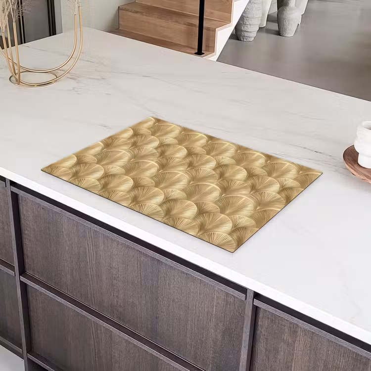 Patroon - Waaier -  Goud Inductie beschermer vinyl 3mm klein 276 -sfeer8