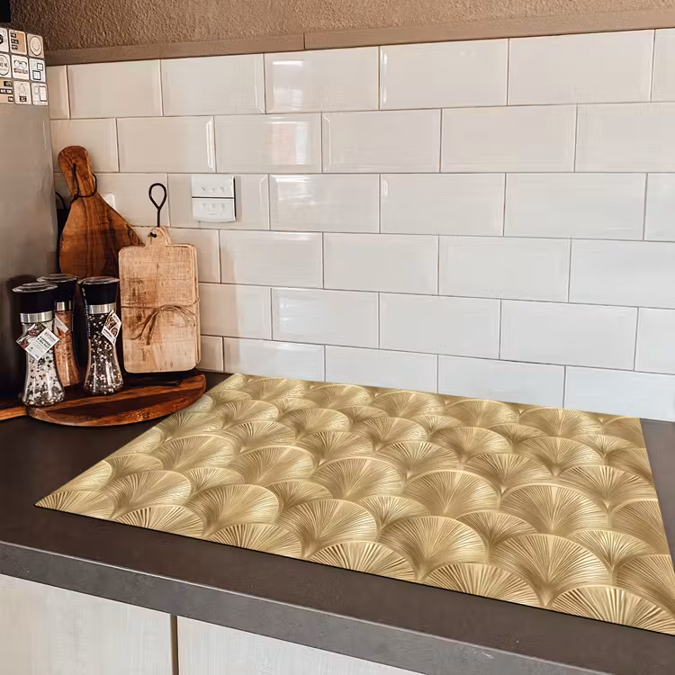 Patroon - Waaier -  Goud Inductie beschermer vinyl 3mm klein 276 -sfeer3