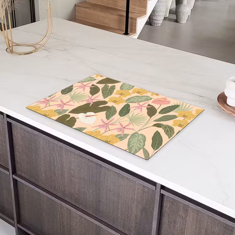 Patroon - Bloemen - Kleurrijk Inductie beschermer vinyl 3mm klein -sfeer8