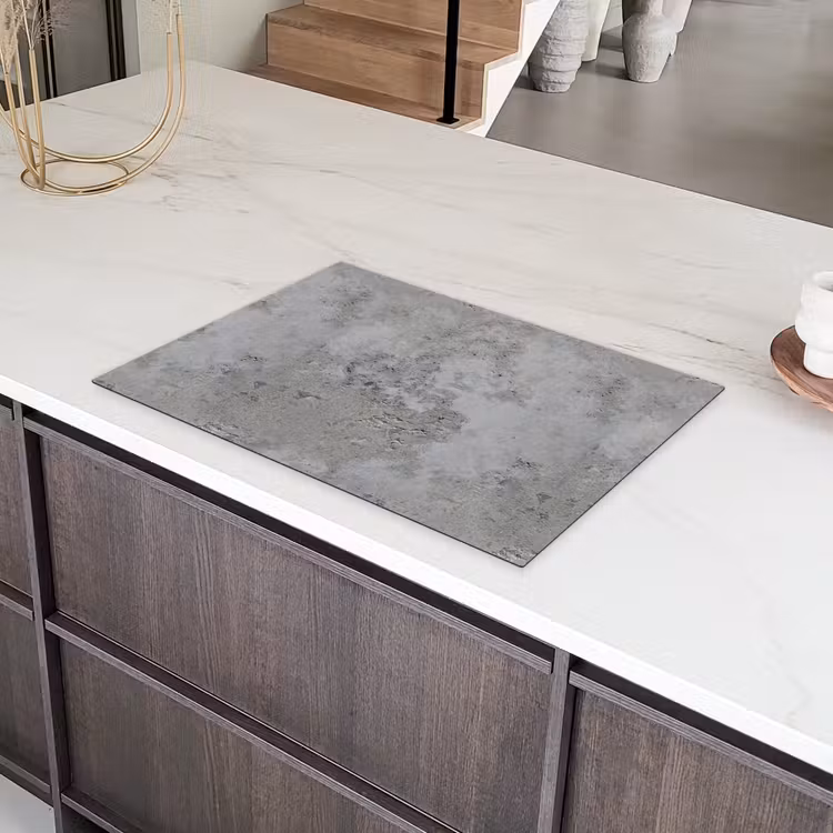 Patroon - Grijs - Oud - Beton Inductie beschermer vinyl 3mm klein 276 -sfeer8