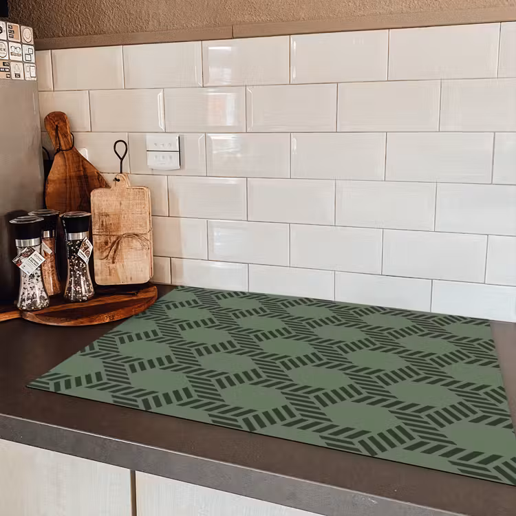 Patroon - Groen - Geometrisch Inductie beschermer vinyl 3mm klein 276 -sfeer3