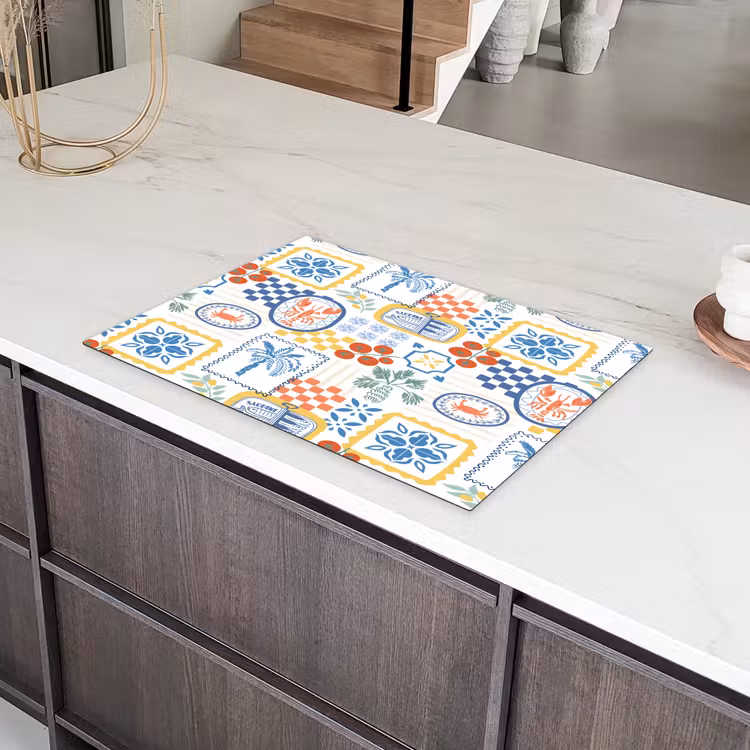 Zee - Sfeer - Tomaat - Mozaïek Inductie beschermer vinyl 3mm klein 276 -sfeer8
