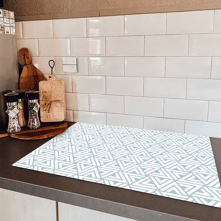 Patroon - Lijn - Design - Groen Inductie beschermer vinyl 3mm klein 276 -sfeer3