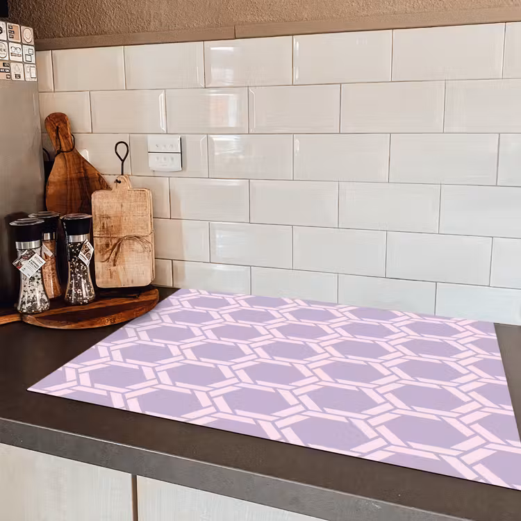 Patroon - Roze - Paars Inductie beschermer vinyl 3mm klein 276 -sfeer3