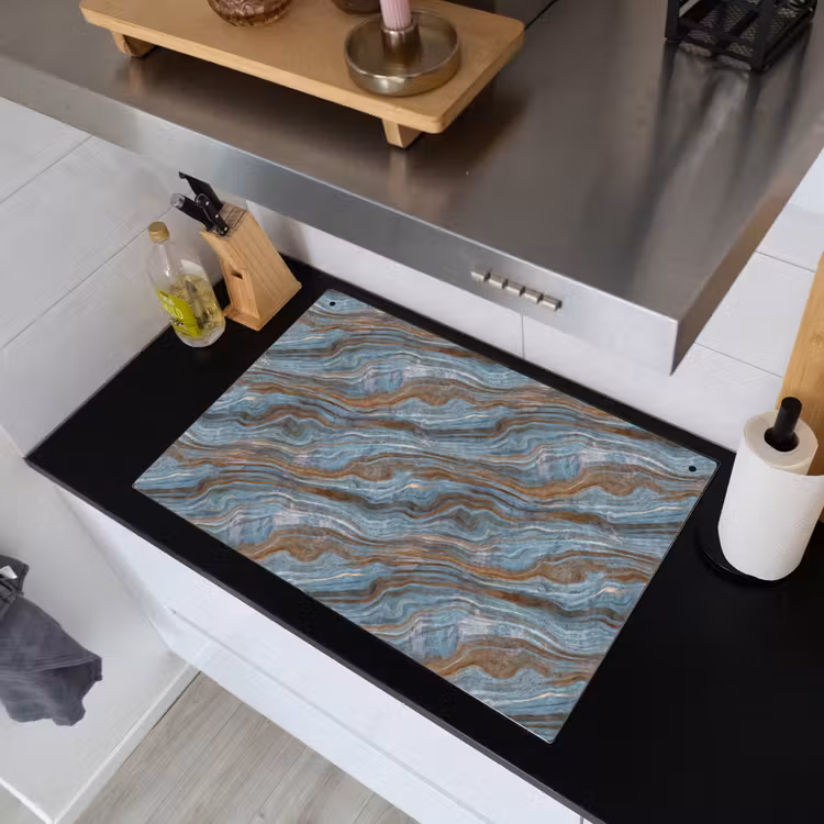 Patroon - Steen - Blauw Inductie beschemer met haakjes klein 777 -sfeer1