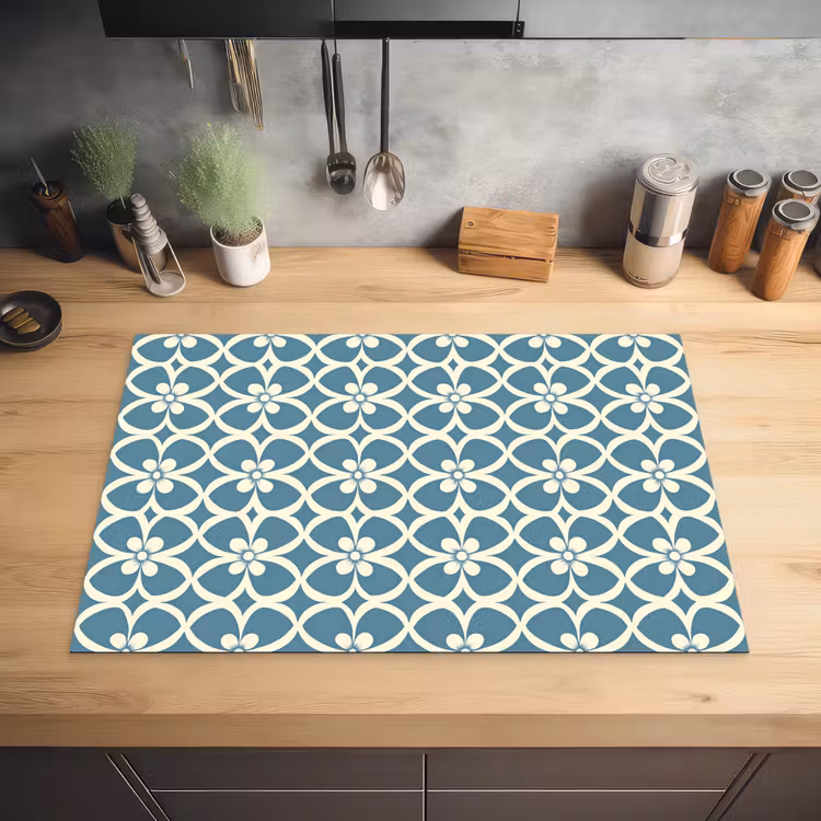 Patroon - Symmetrisch - Blauw Inductie beschermer vinyl 3mm klein 276 -sfeer5