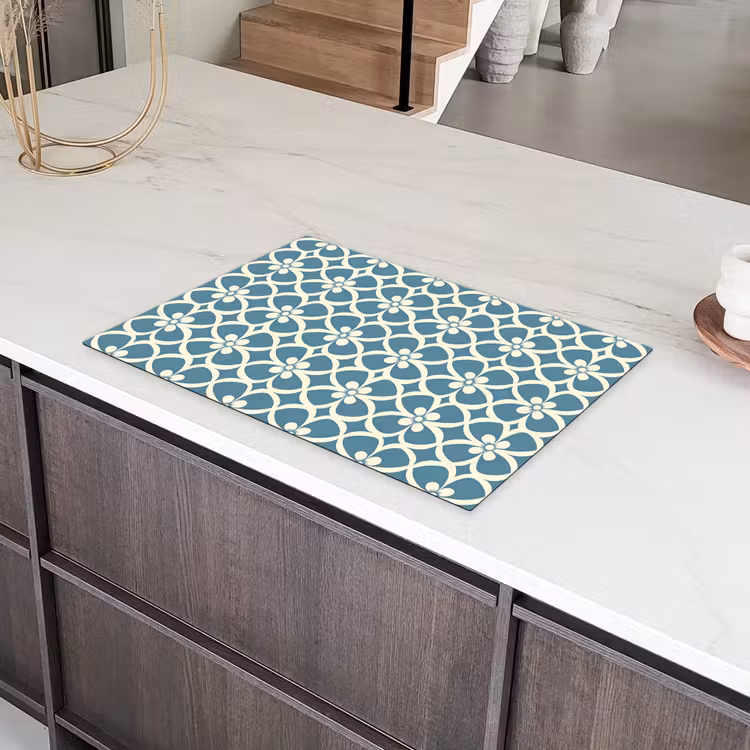 Patroon - Symmetrisch - Blauw Inductie beschermer vinyl 3mm klein 276 -sfeer8