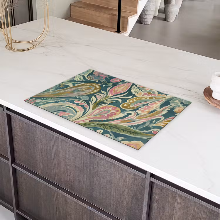 Patroon - Kleurrijk - Sierlijk - Groen Inductie beschermer vinyl 3mm klein -sfeer8