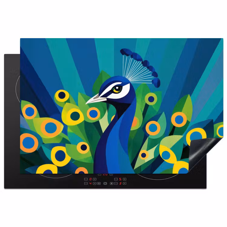 Pauw - Cirkels - Blauw Inductie beschermer vinyl 3mm klein -3d