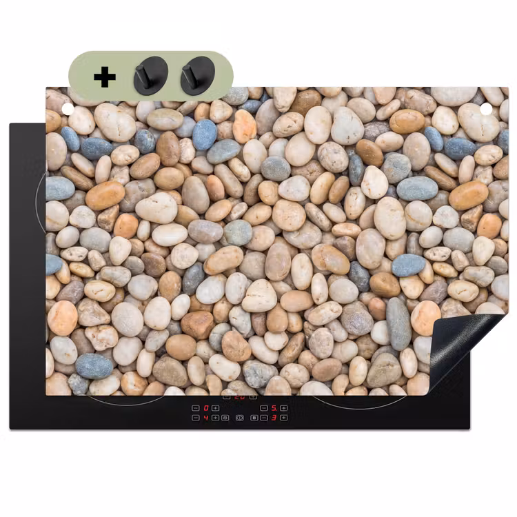 Kiezelstenen - Natuur - Textuur - Beige - Grijs Inductie beschemer met haakjes klein -3d
