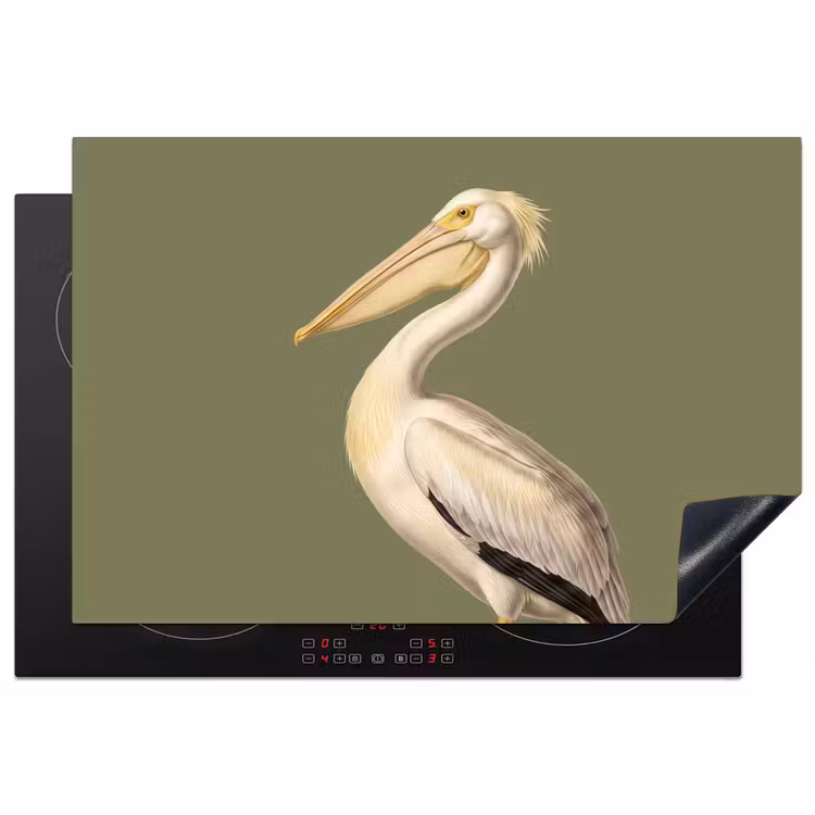 Pelikaan - Wit - Vogel - Klassiek - Natuur Inductie beschermer vinyl 3mm klein -3d