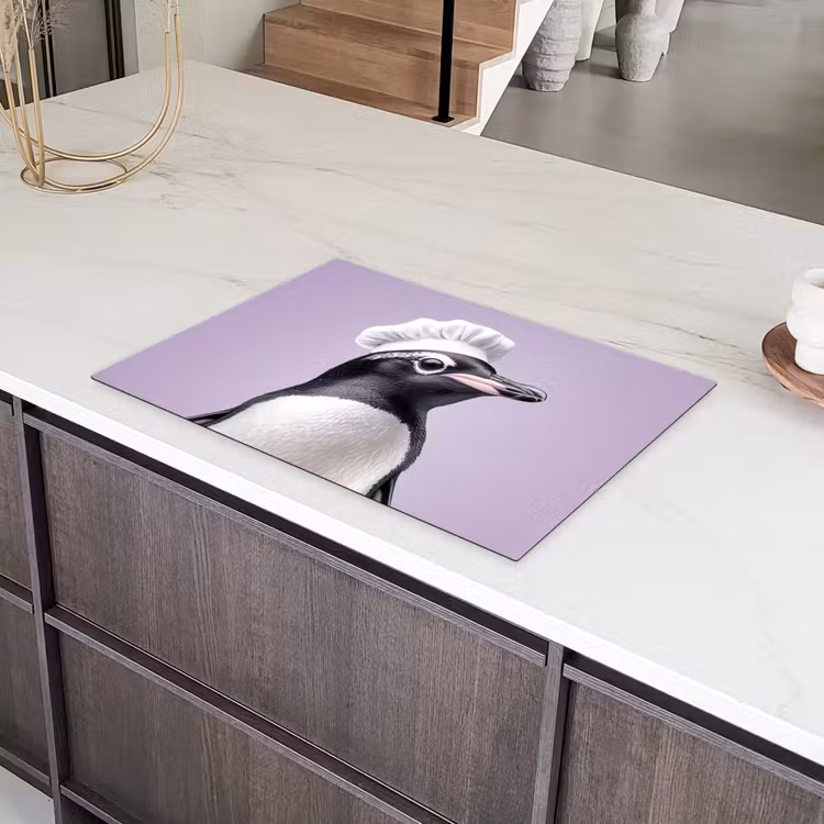 Pinguïn - Koksmuts - Lief - Paars Inductie beschermer vinyl 3mm klein -sfeer8