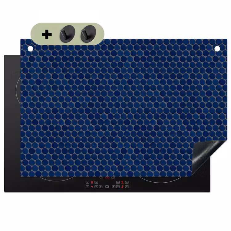 Penny - Mozaïek - Donkerblauw Inductie beschemer met haakjes klein 777 -3d