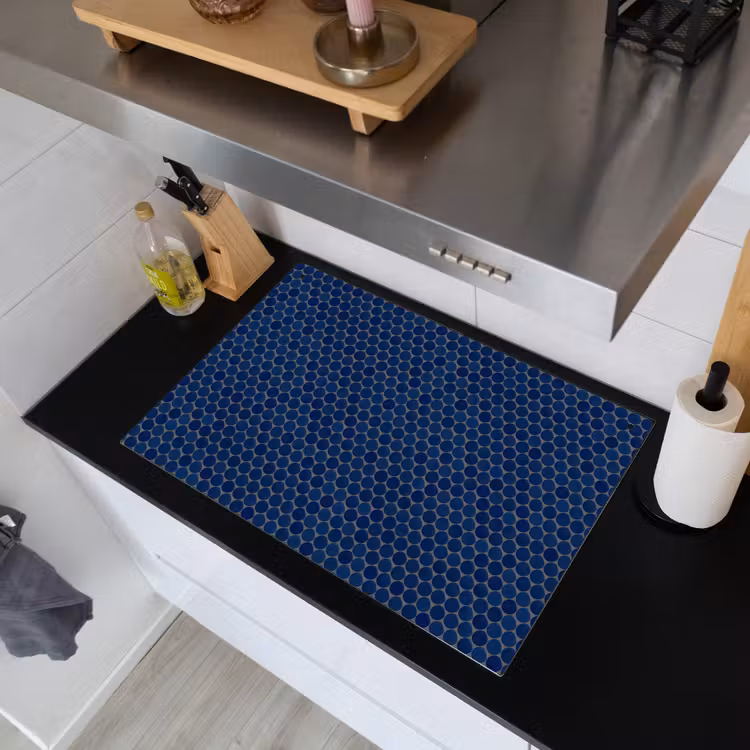 Penny - Mozaïek - Donkerblauw Inductie beschemer met haakjes klein 777 -sfeer1