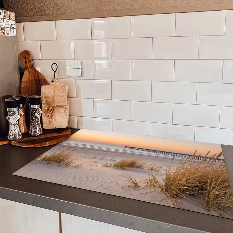 Pier - Zonsondergang - Strand Inductie beschermer vinyl 3mm klein -sfeer3