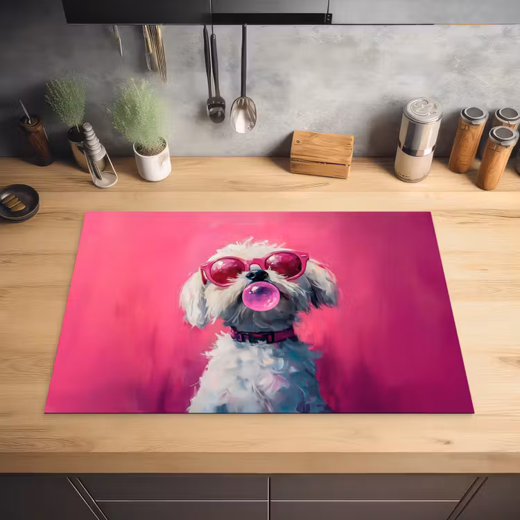 Pink - Hond - Bubbel Inductie beschermer vinyl 3mm klein -sfeer5