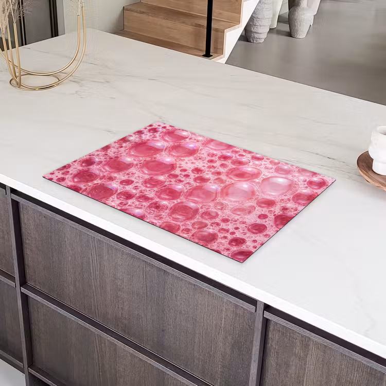 Roze - Schuim - Bubbels Inductie beschermer vinyl 3mm klein -sfeer8