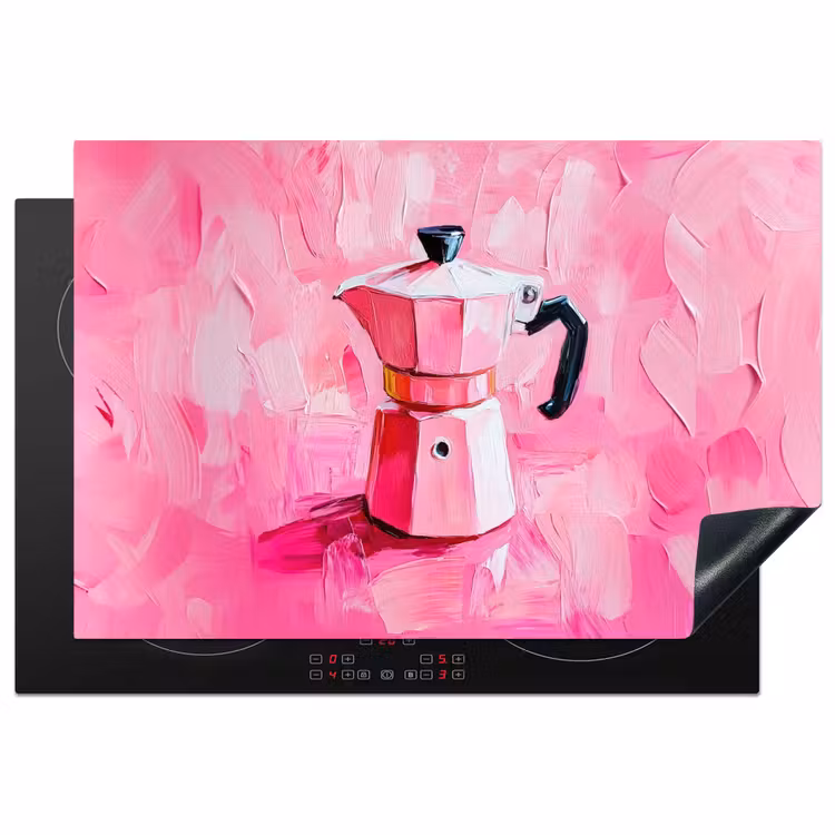 Roze - Verf - Coffee Inductie beschermer vinyl 3mm klein -3d