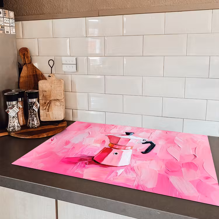 Roze - Verf - Coffee Inductie beschermer vinyl 3mm klein -sfeer3