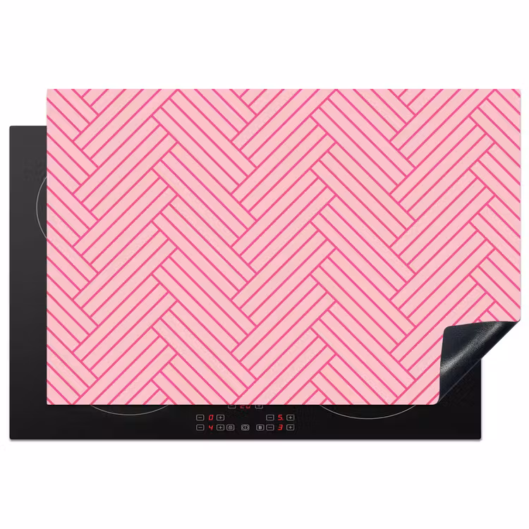 Roze - Patroon - Lijnen Inductie beschermer vinyl 3mm klein 276 -3d