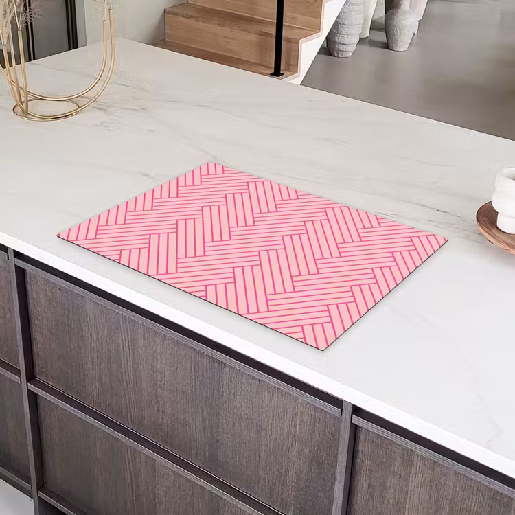 Roze - Patroon - Lijnen Inductie beschermer vinyl 3mm klein 276 -sfeer8