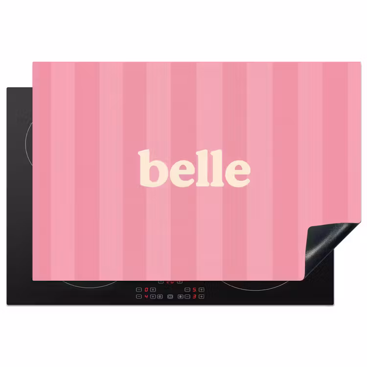 Roze - Gestreept - Belle Inductie beschermer vinyl 3mm klein -3d