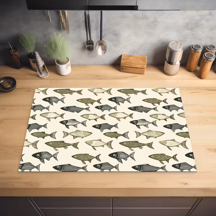 Vissen - Klassiek - Groen Inductie beschermer vinyl 3mm klein 276 -sfeer5