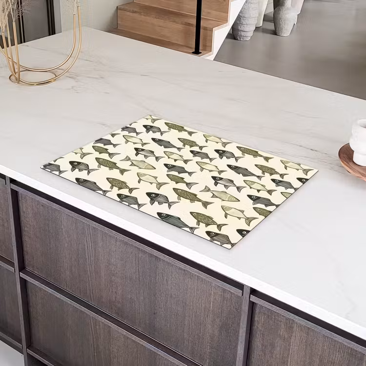 Vissen - Klassiek - Groen Inductie beschermer vinyl 3mm klein 276 -sfeer8