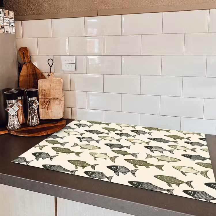 Vissen - Klassiek - Groen Inductie beschermer vinyl 3mm klein 276 -sfeer3