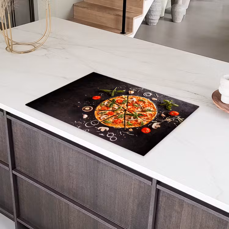 Pizza - Groente - Kruiden - Keuken - Industrieel Inductie beschermer vinyl 3mm klein -sfeer8