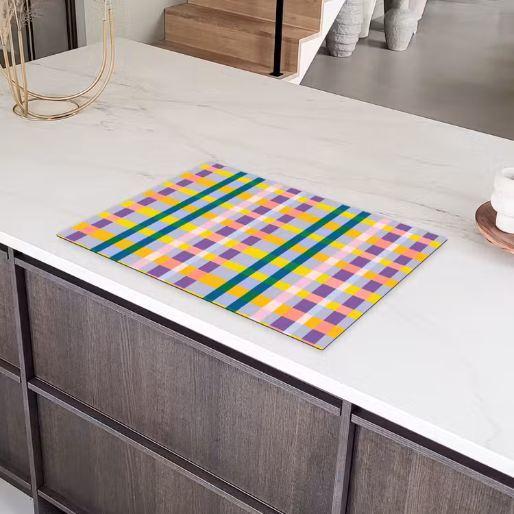 Ruit - Patroon - Kleurrijk Inductie beschermer vinyl 3mm klein 276 -sfeer8
