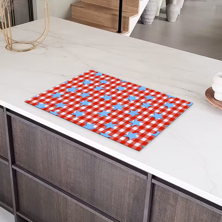 Ruit - Sterren - Rood Inductie beschermer vinyl 3mm klein 276 -sfeer8