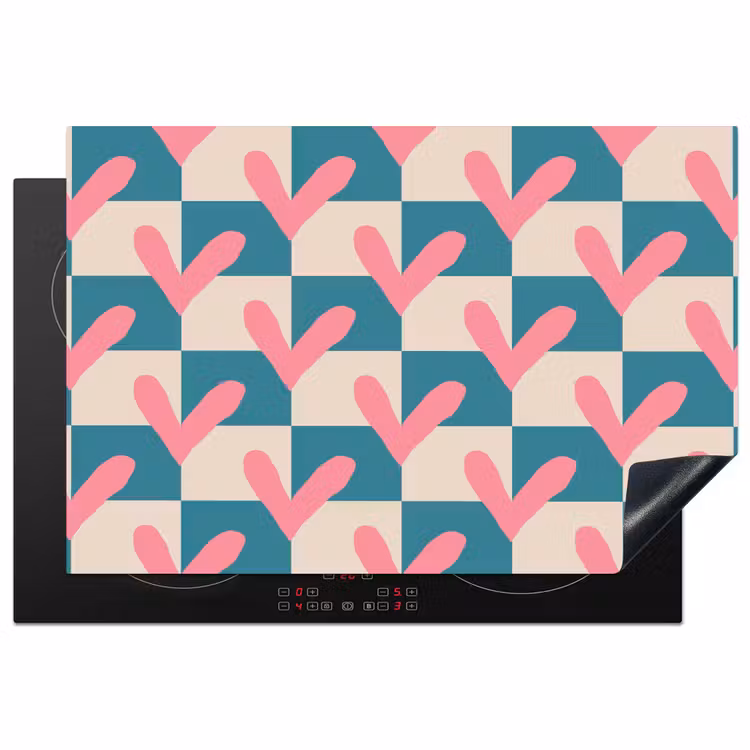 Vlakken - Hartjes - Patroon - Retro Inductie beschermer vinyl 3mm klein 276 -3d