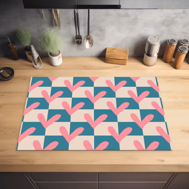Vlakken - Hartjes - Patroon - Retro Inductie beschermer vinyl 3mm klein 276 -sfeer5