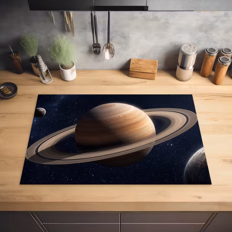 Planeten - Saturnus - Ruimte Inductie beschermer vinyl 3mm klein -sfeer5