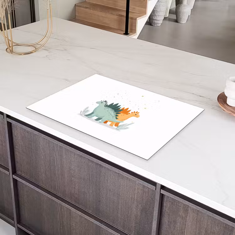 Planten - Sterren - Dinosaurussen - Oranje Inductie beschermer vinyl 3mm klein -sfeer8