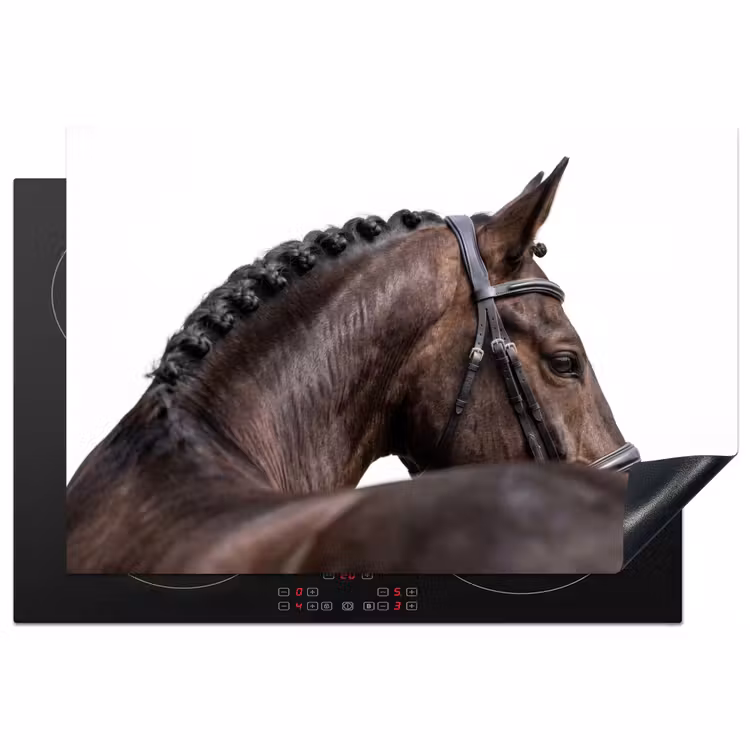 Portret - Paard - Elegant Inductie beschermer vinyl 3mm klein -3d