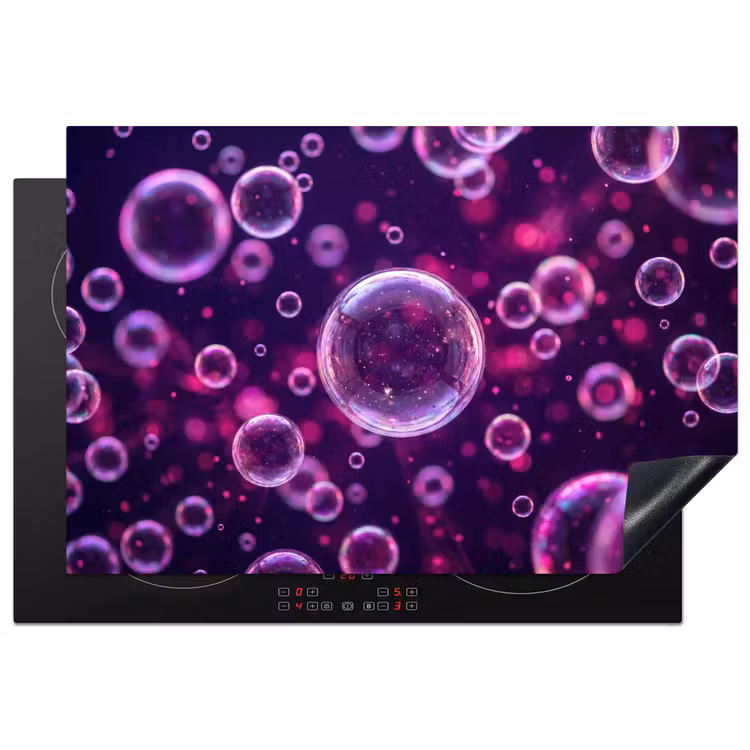 Paars - Bubbels - Schuim Inductie beschermer vinyl 3mm klein -3d