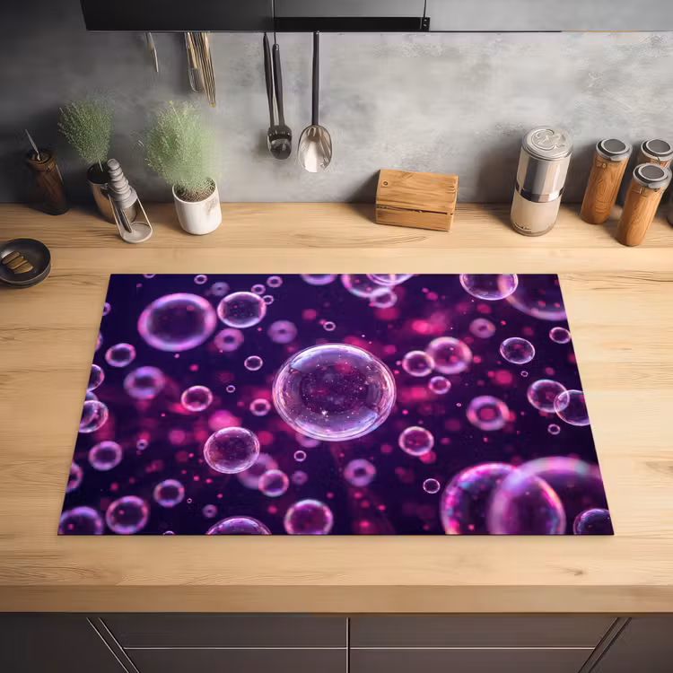 Paars - Bubbels - Schuim Inductie beschermer vinyl 3mm klein -sfeer5